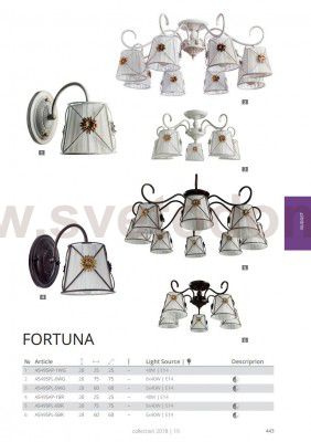 Светильник потолочный Arte lamp A5495PL-8WG FORTUNA