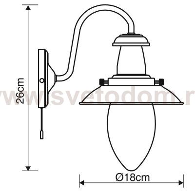 Светильник настенный бра в морском стиле Arte Lamp A5518AP-1AB Fisherman