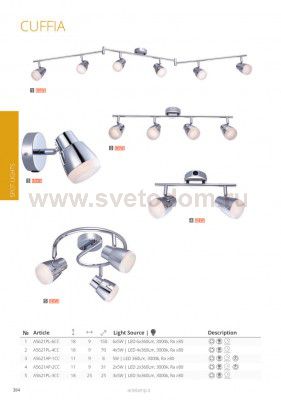 Светильник потолочный Arte lamp A5621PL-6CC Cuffia