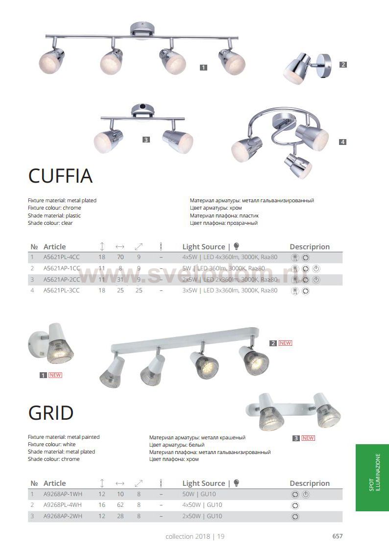 Светильник на штанге Arte lamp A5621PL-4CC Cuffia