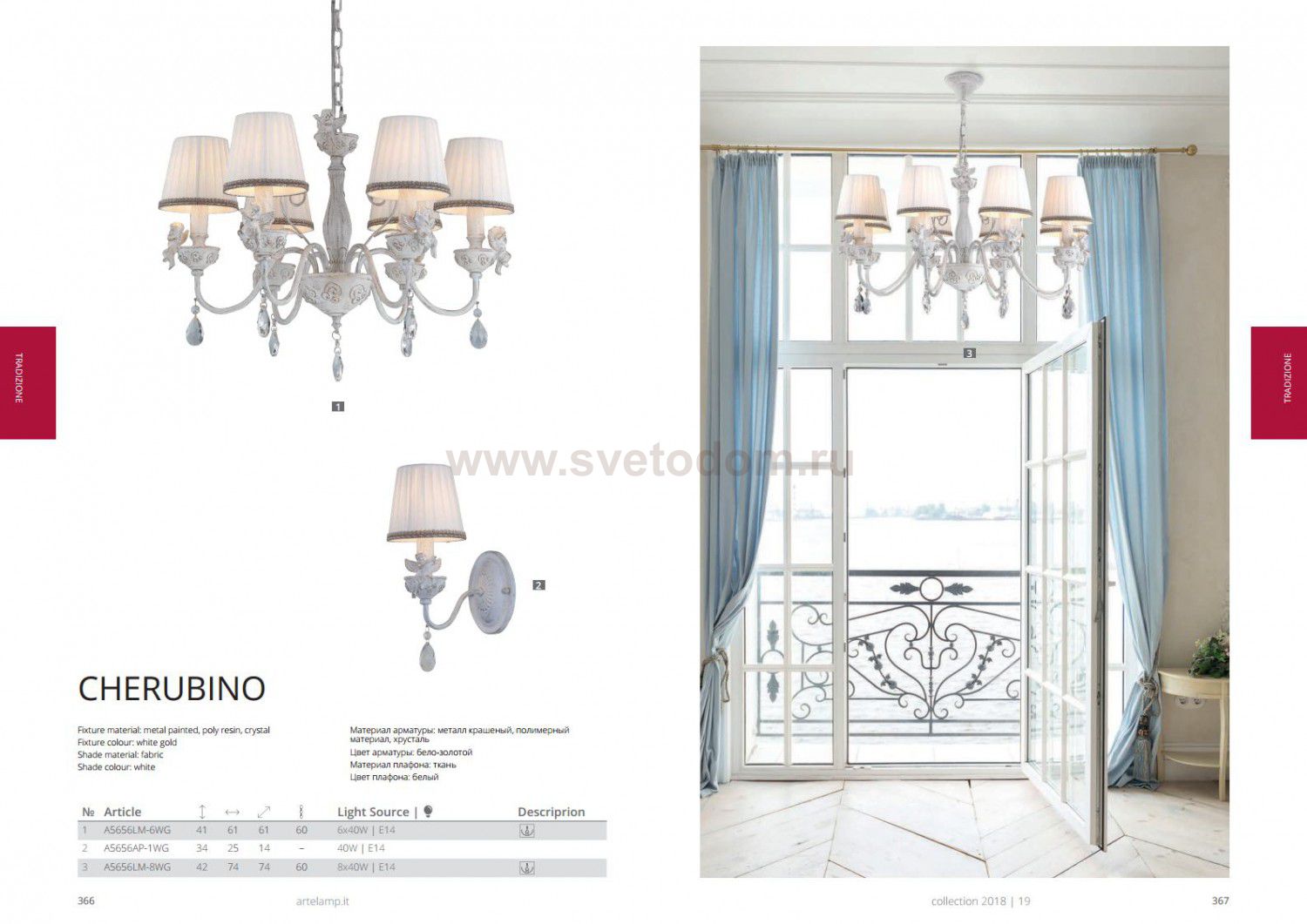 Светильник настенный Arte lamp A5656AP-1WG Сherubino