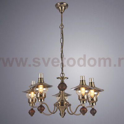 Люстра подвесная керосиновые лампы Arte lamp A5664LM-5AB Trattoria