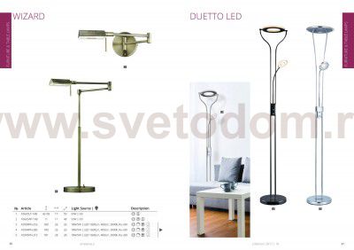 Торшер Arte lamp A5905PN-2CC DUETTO LED