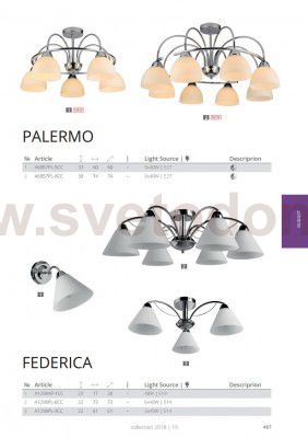 Светильник потолочный Arte lamp A6057PL-5CC PALERMO