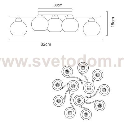 Светильник потолочный Arte lamp A6058PL-12CC MONIKA
