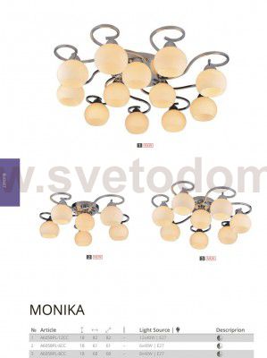 Светильник потолочный Arte lamp A6058PL-12CC MONIKA