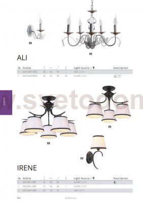 Светильник настенный Arte lamp A5133AP-1BR Irene
