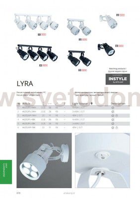 Светильник потолочный Arte lamp A6252PL-4WH LYRA