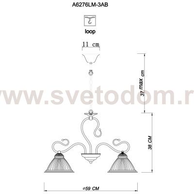 Светильник подвесной Arte lamp A6276LM-3AB Costanza