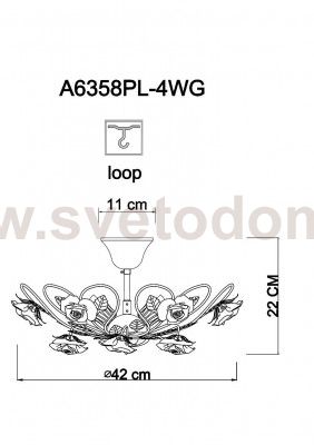 Люстра потолочная Arte lamp A6358PL-4WG Rosita