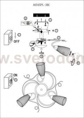 Люстра трехрожковая Arte lamp A6545PL-3BC ALESSIA