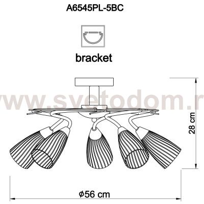 Люстра Arte lamp A6545PL-5BC ALESSIA