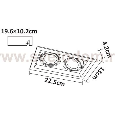 Светильник встраиваемый Arte Lamp A6661PL-2WH CANIS