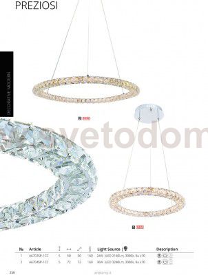 Светильник подвесной Arte lamp A6704SP-1CC Preziosi