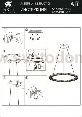 Светильник подвесной Arte lamp A6704SP-1CC Preziosi