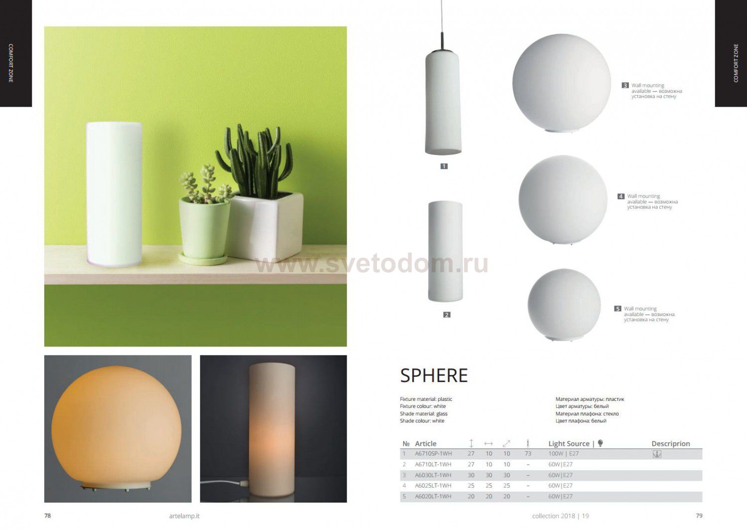 Настольная лампа Arte lamp A6030LT-1WH Sphere