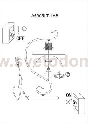 Светильник настольный Arte lamp A6905LT-1AB SAFARI