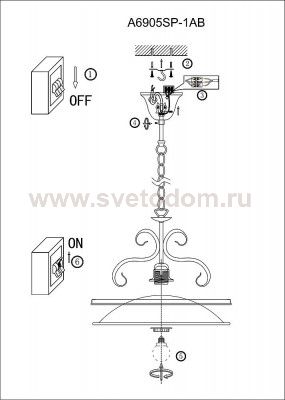 Плафон стекло шампань 400*120мм E27 Arte lamp A6905SP/PL SAFARI