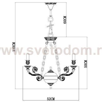 Люстра венецианская Arte Lamp A7024LM-6WG Luisa