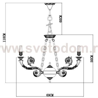 Люстра венецианская Arte Lamp A7024LM-8WG Luisa