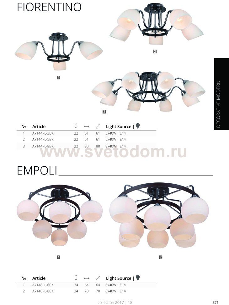 Люстра Arte lamp A7144PL-3BK FIORENTINO