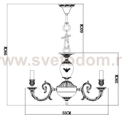 Люстра венецианская Arte Lamp A8020LM-5WG LUISA