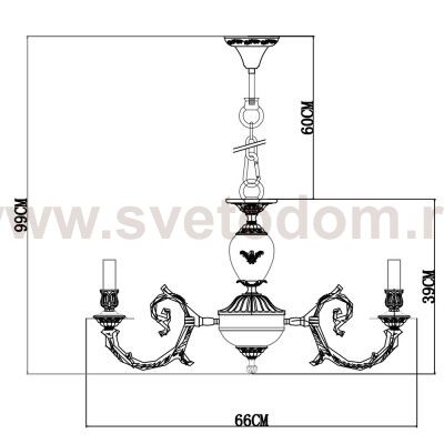 Венецианская люстра Arte Lamp A8020LM-8WG LUISA