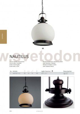 Светильник подвесной Arte lamp A8025SP-1CK NAUTILUS