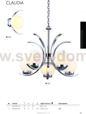 Светильник настенный Arte lamp A8055AP-1CC Claudia