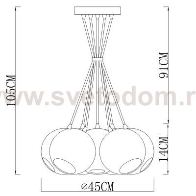 Светильник подвесной Arte lamp A8072SP-7CC RONDO