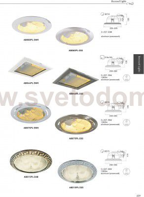 Светильник встраиваемый Arte lamp A8075PL-2WH Technika