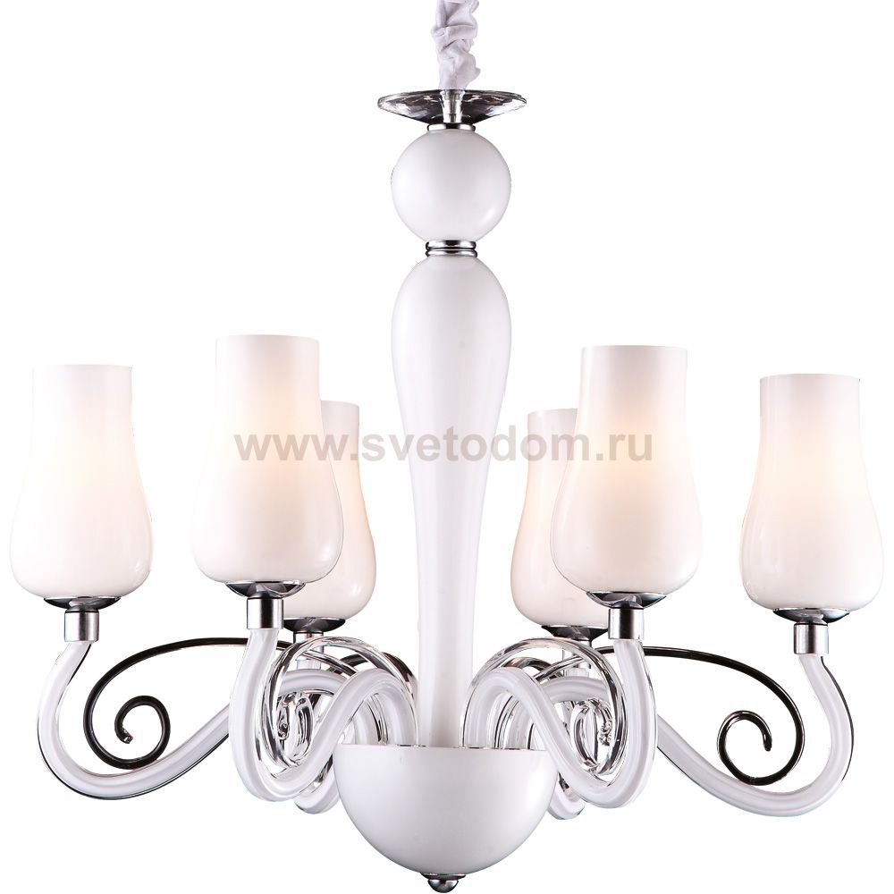 Люстра с белыми плафонами Arte lamp A8110LM-6WH Biancaneve