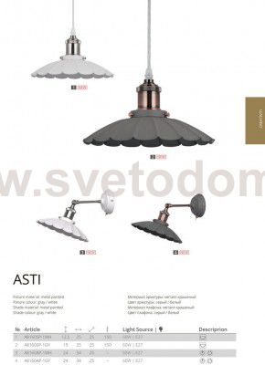 Светильник настенный Arte lamp A8160AP-1GY ASTI