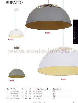 Светильник подвесной Arte lamp A8174SP-1GY Buratto