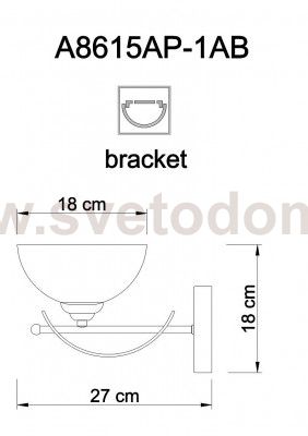 Светильник настенный бра Arte lamp A8615AP-1AB NINNA
