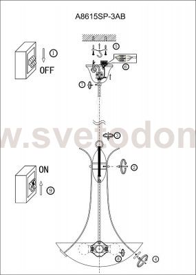 Светильник подвесной Arte lamp A8615SP-3AB NINNA