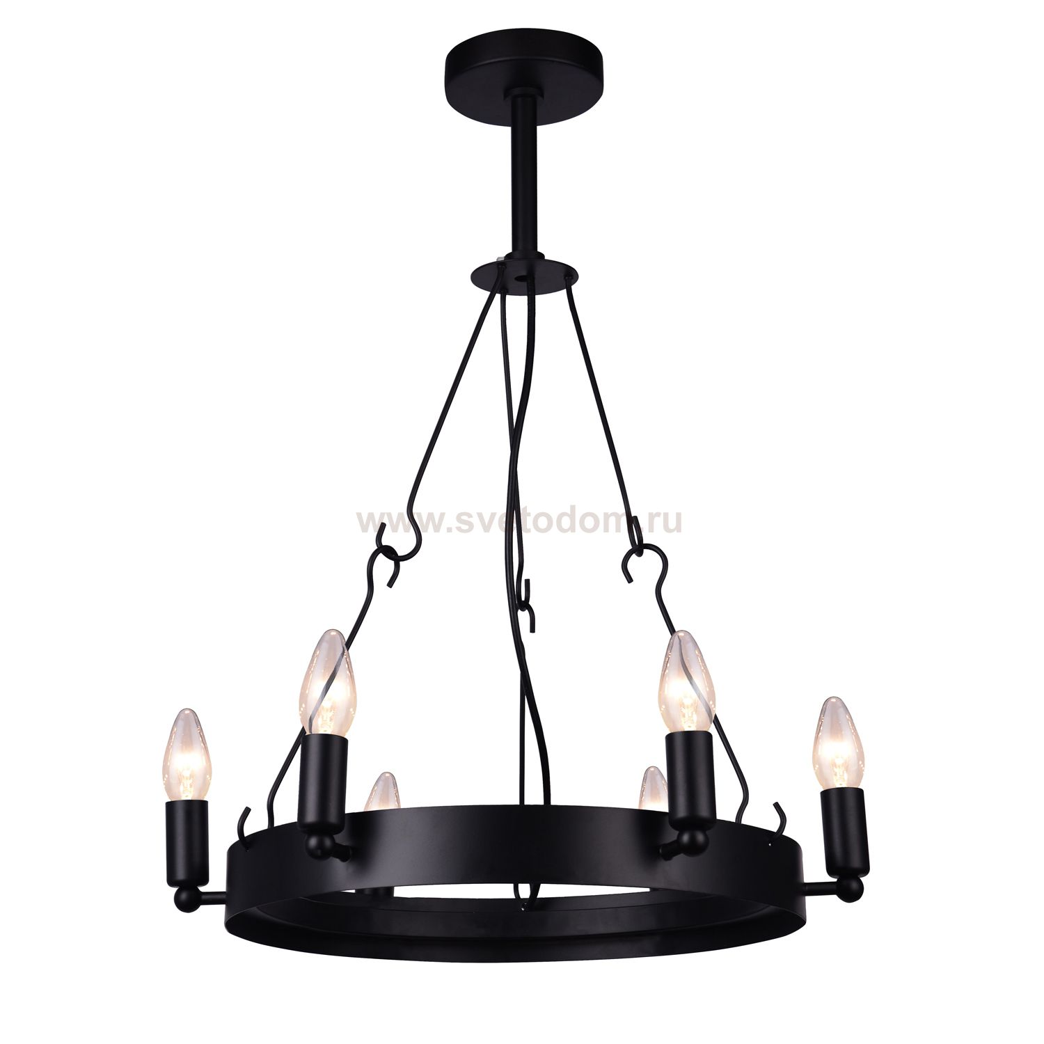 Кованая люстра на цепи Arte lamp A8811SP-6BK BASTAGLIA