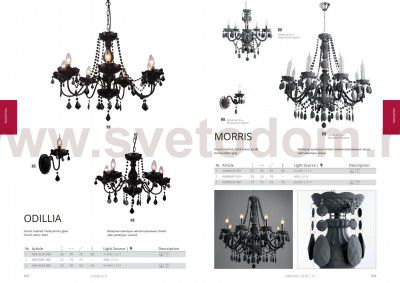 Люстра черная хрустальная A8918LM-5BK Arte lamp ODILLIA