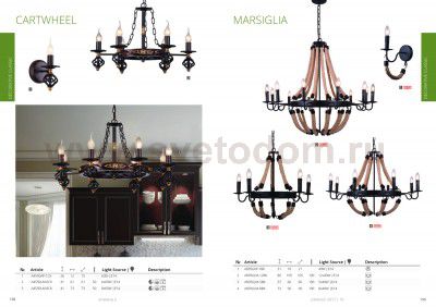 Люстра кованая лофт стиля Arte lamp A4550LM-8CK Cartwheel