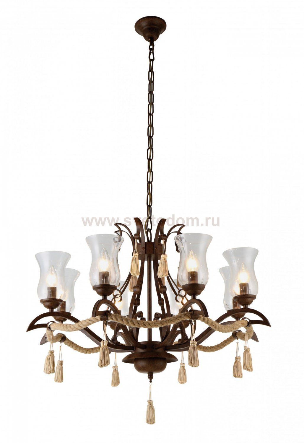 Подвесная люстра Arte lamp A8989LM-8BR Galeone