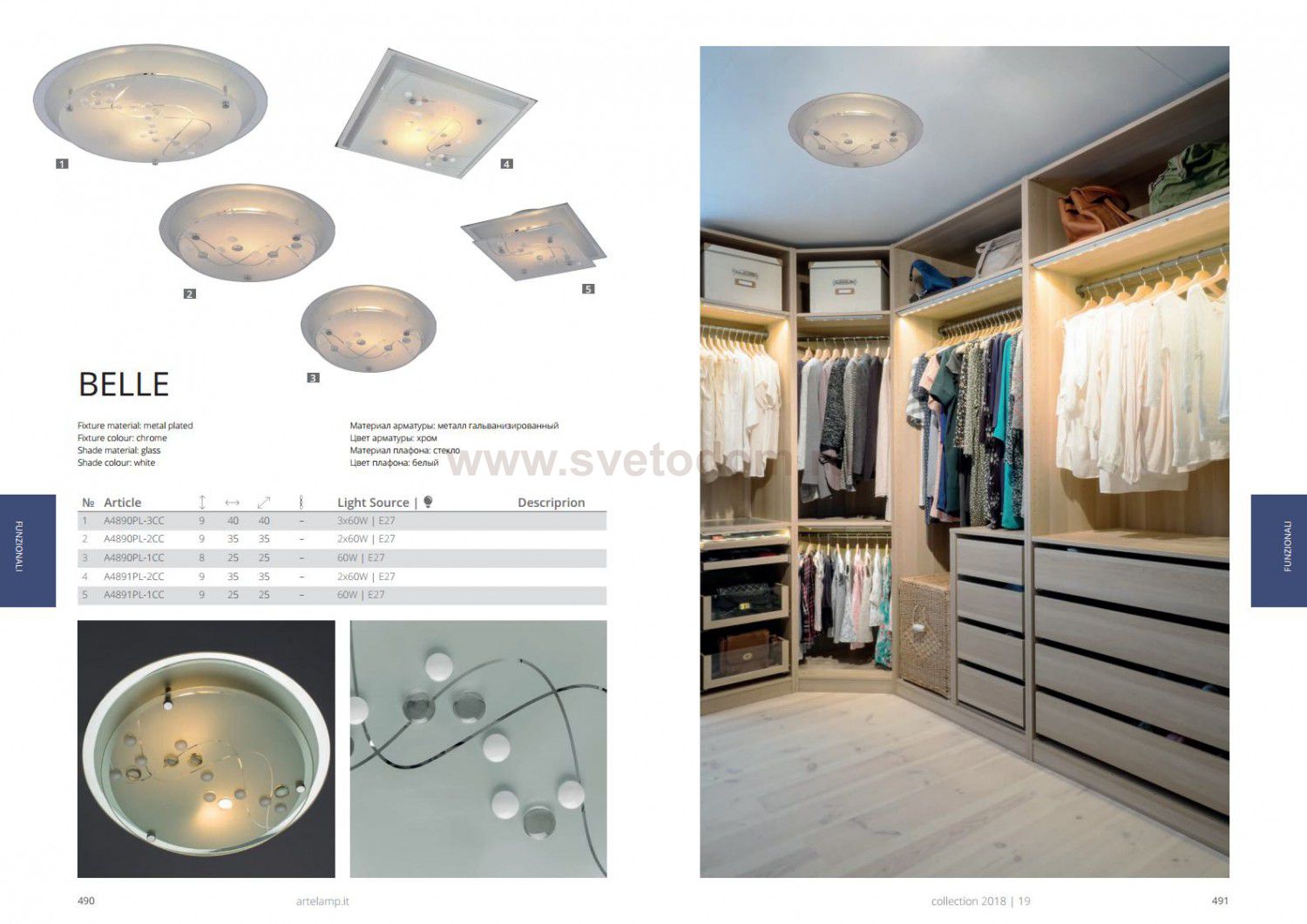 Светильник потолочный Arte lamp A4890PL-1CC BELLE