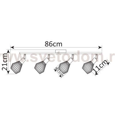 Светильник потолочный Arte lamp A9163PL-4BK Grato