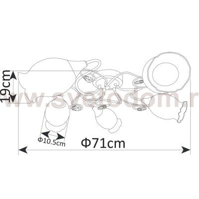 Светильник потолочный Arte lamp A9289PL-5GO Mughetto