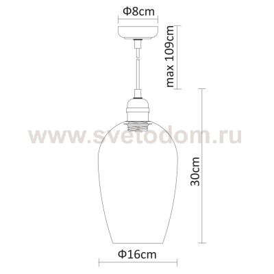 Плафон стекло прозрачный 160мм Е27 Arte lamp A9291SP TRENTO