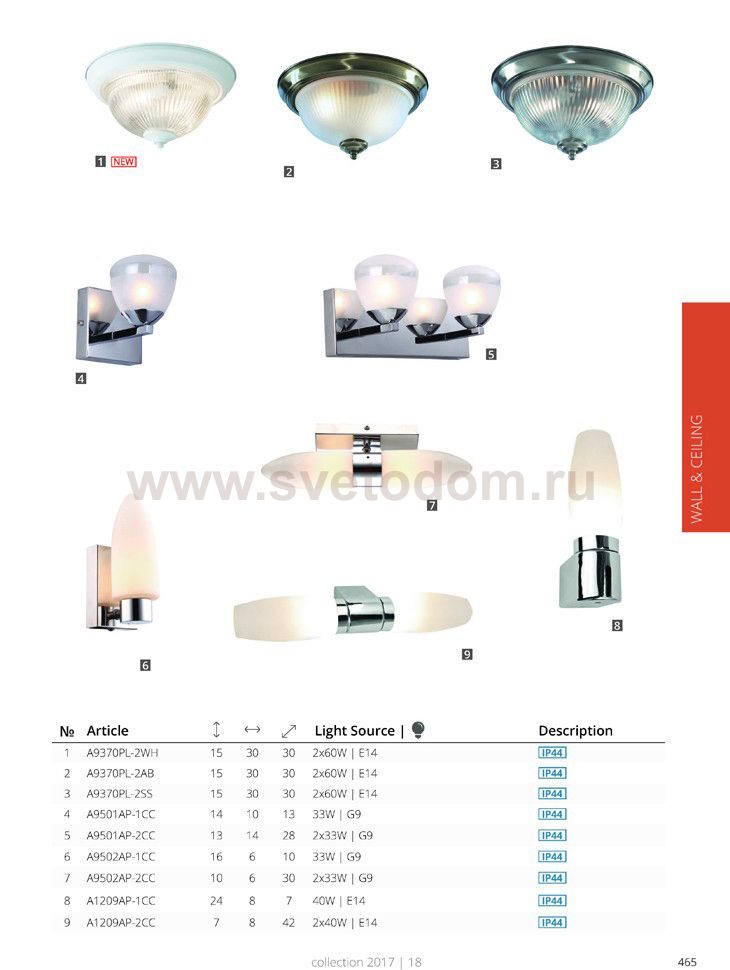 Светильник бра Arte lamp A9502AP-1CC Aqua