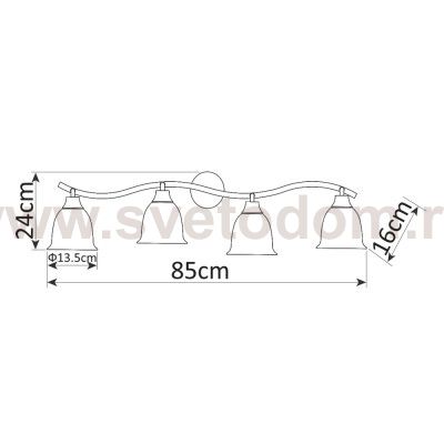 Светильник потолочный Arte lamp A9557PL-4BG Campana