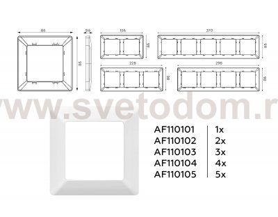 Рамка ALFA Line (Белый глянец) 4-ая AF110104 Ambrella Volt