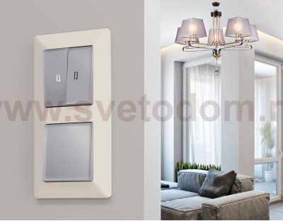 Рамка ALFA Line (Бежевый матовый) 2-ая AF110332 Ambrella Volt