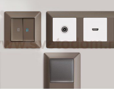 Рамка ALFA Line (Темная бронза матовый) 2-ая AF110632 Ambrella Volt