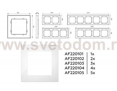 Рамка ALFA Techno (Белый глянец) 5-ая AF220105 Ambrella Volt